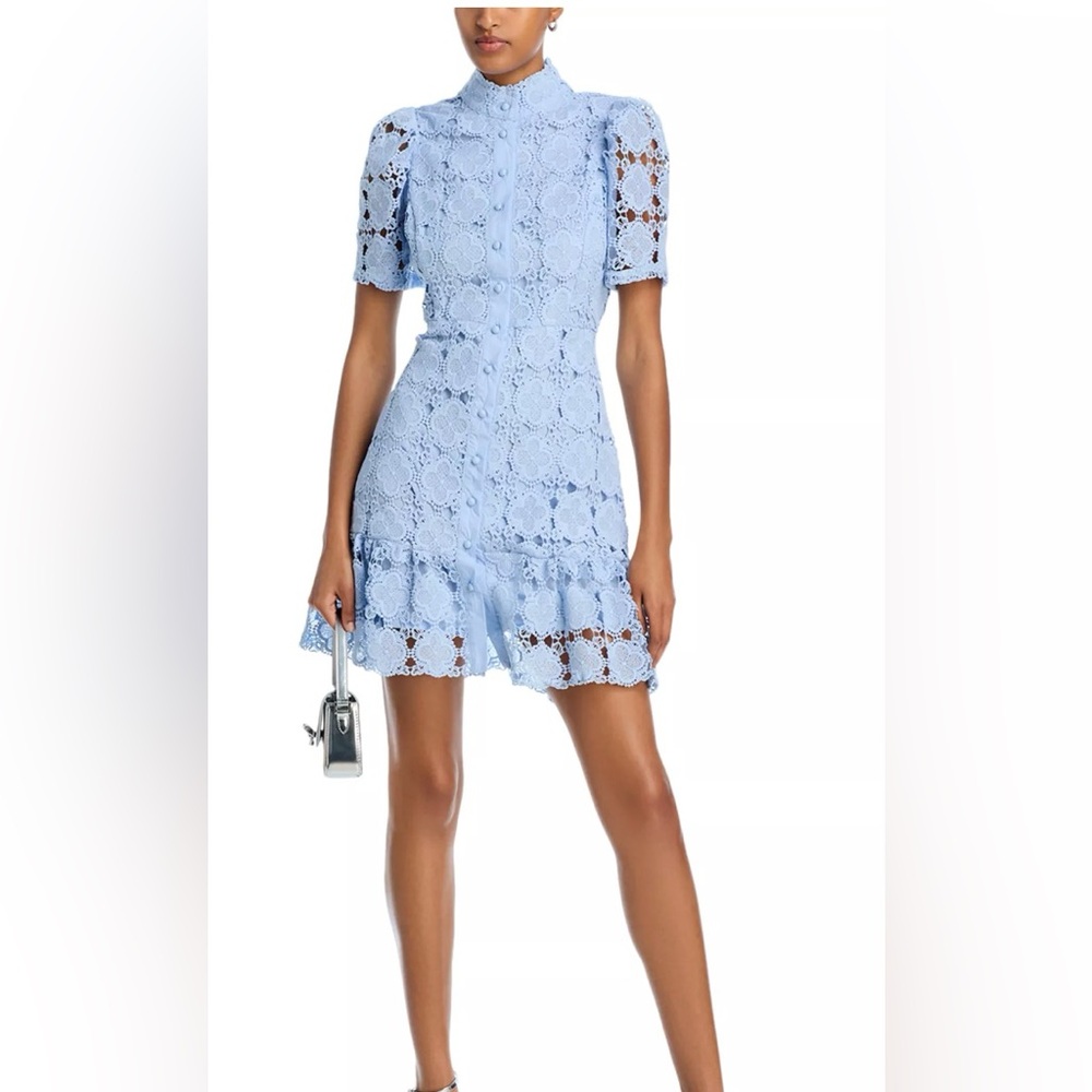 Elegant Blue Lace Dress